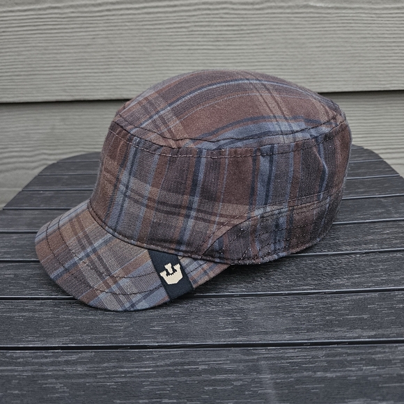 Goorin Bros Cadet Cap Brown Plaid Newsie Newsboy Hat Size Medium - Picture 1 of 12